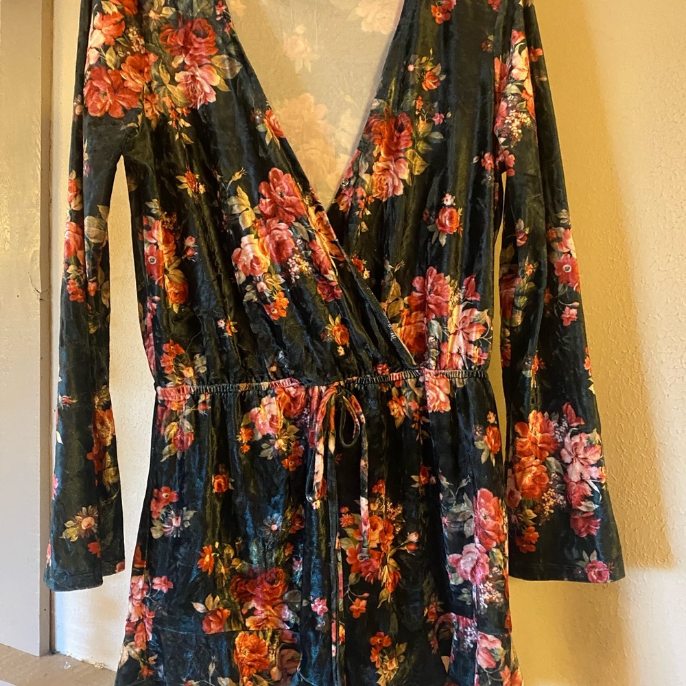 Floral Velvet Romper